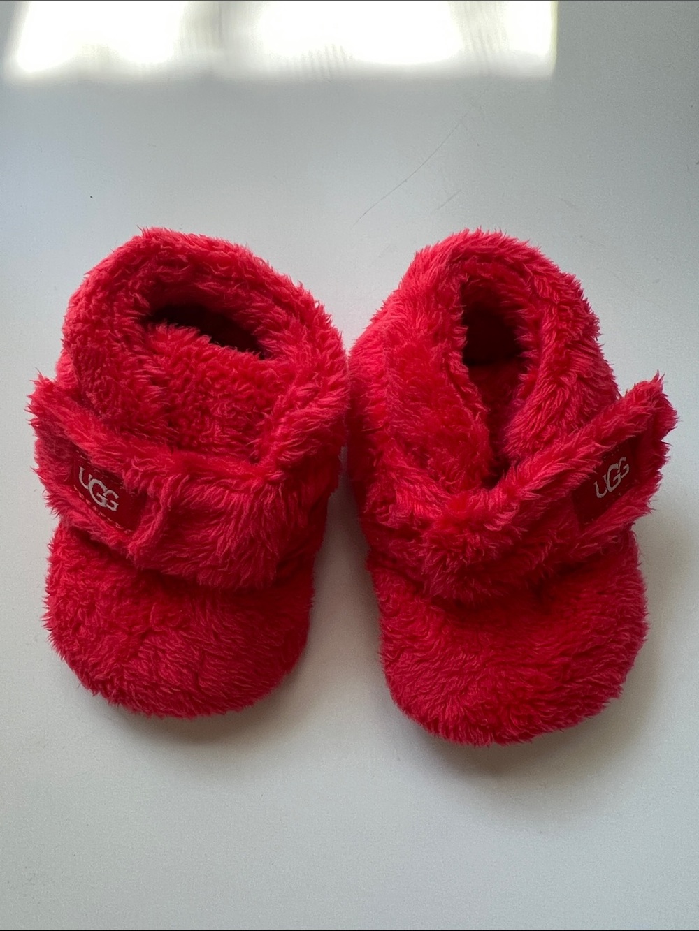UGG Red Cozy Slippers with Velcro Closure